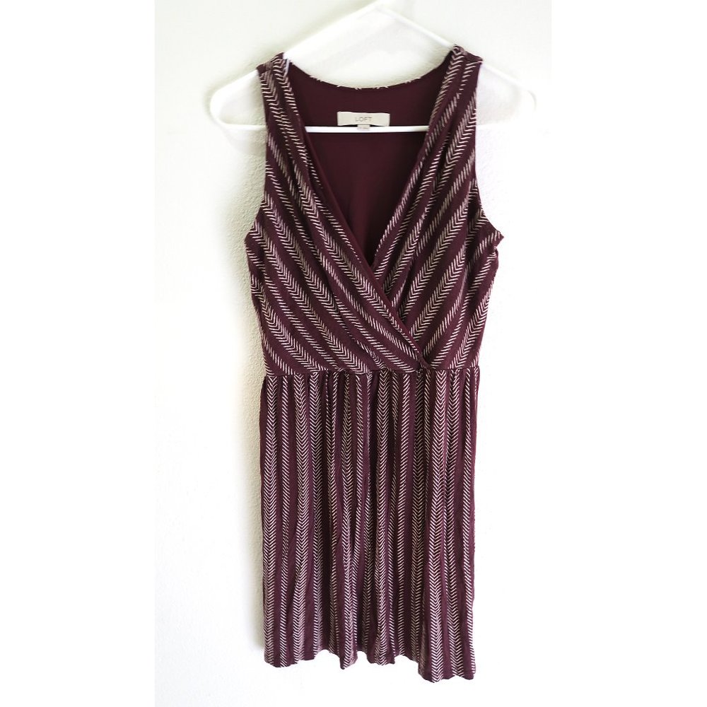 Loft Maroon Chevron Dress